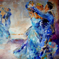 Swirling (Ballroom Dancing) Painting By Artist Sera Knight