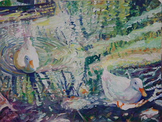 Ducks at Hartley Wintney - Hampshire Artist Nicholas Walsh - Fine Artist and Art Tutor