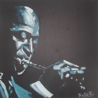 Jazz Musician Miles Davis - Kind of Blue - Painting by Nette Robinson