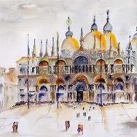 Claygate Artist Terence J. Kitson - Venice - St Mark's Basilica