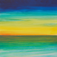 Sunrise Seascape Acrylic on Canvas Artwork - Artist Simon Oliver