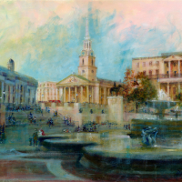 Painting - St Martin in the Fields -Acrylic - Michael Walsh SGFA