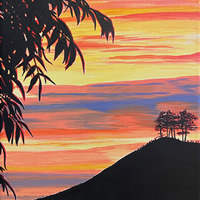 Dorset Sunset – Art Prints For Sale – Woking Artist Teresa Scannella – Surrey Artists Gallery