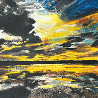 Alberta Canada Sunset Painting – Dorking Surrey Artist Ben Egan