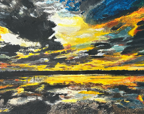 Alberta Canada Sunset Painting - Dorking Surrey Artist Ben Egan