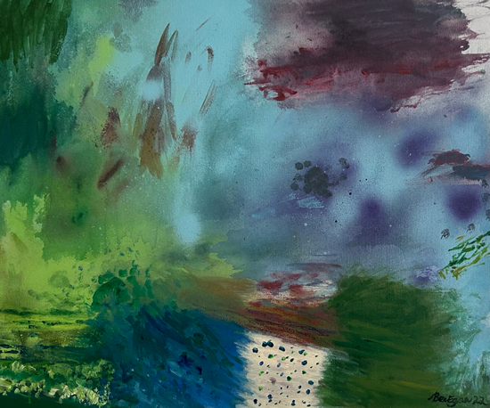Clouds and Rain Painting - Dorking Surrey Artist Ben Egan