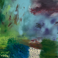 Clouds and Rain Acrylic Painting – Dorking Surrey Artist Ben Egan