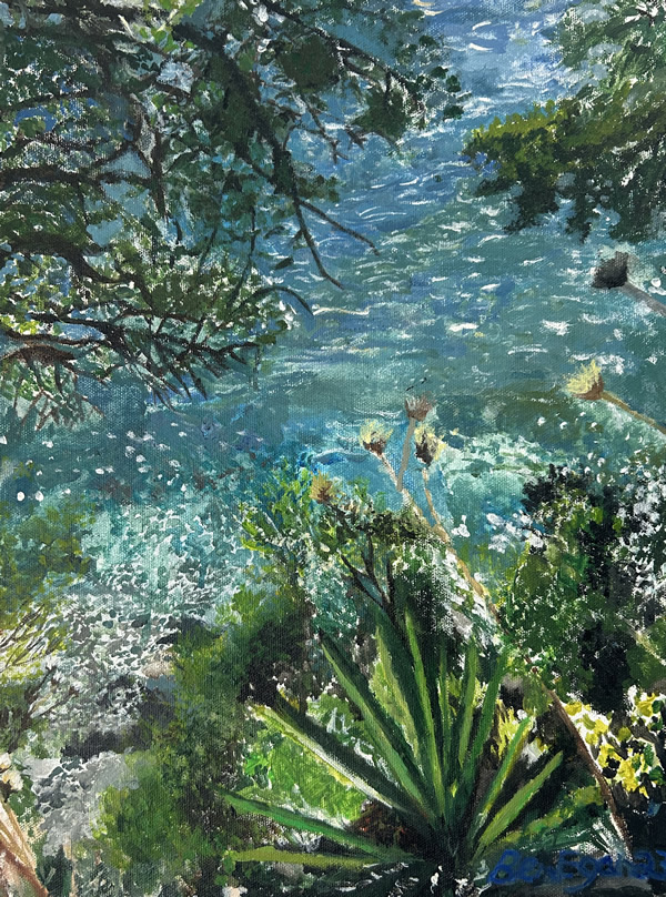 Corfu Seascape - Dorking Surrey Acrylic Artist Ben Egan