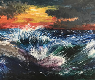 Stormy Waves - Artwork Dorking Surrey Artist Ben Egan
