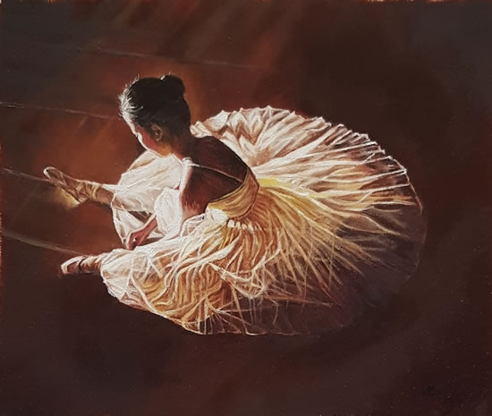 Ballerina After The Performance - Oil Painting - Croydon Art Society Artist Mandy Gomm