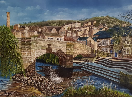 Hebden Bridge West Yorkshire - Oil Painting - Croydon Art Society Artist Mandy Gomm